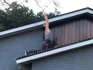 women doing yoga on roof