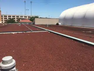 Red gravel roof 