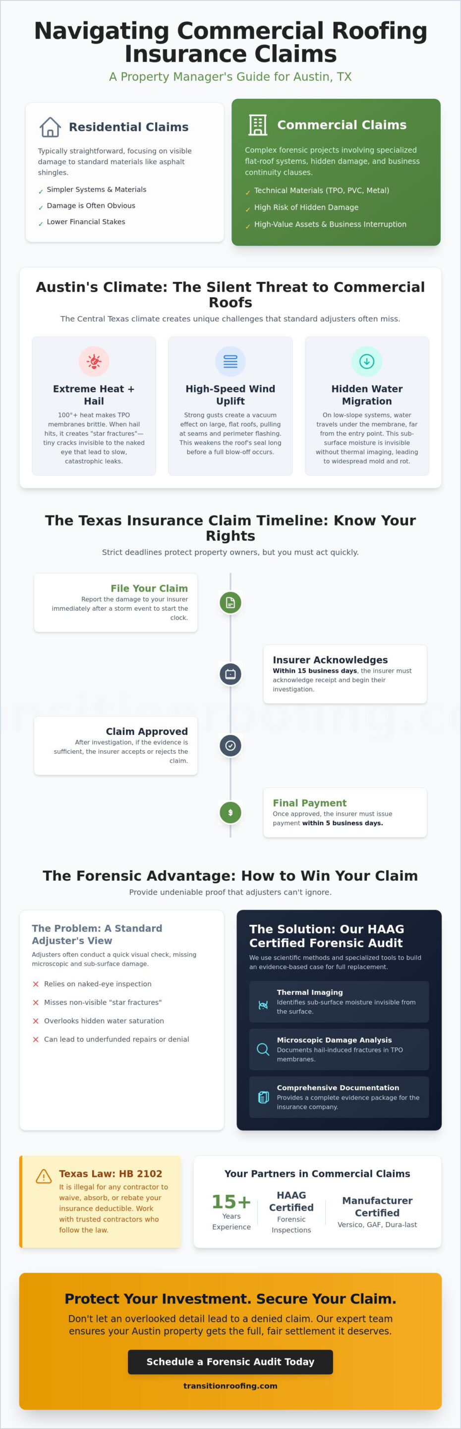Commercial Roofing Insurance Claims Austin: The 2026 Property Manager’s Guide