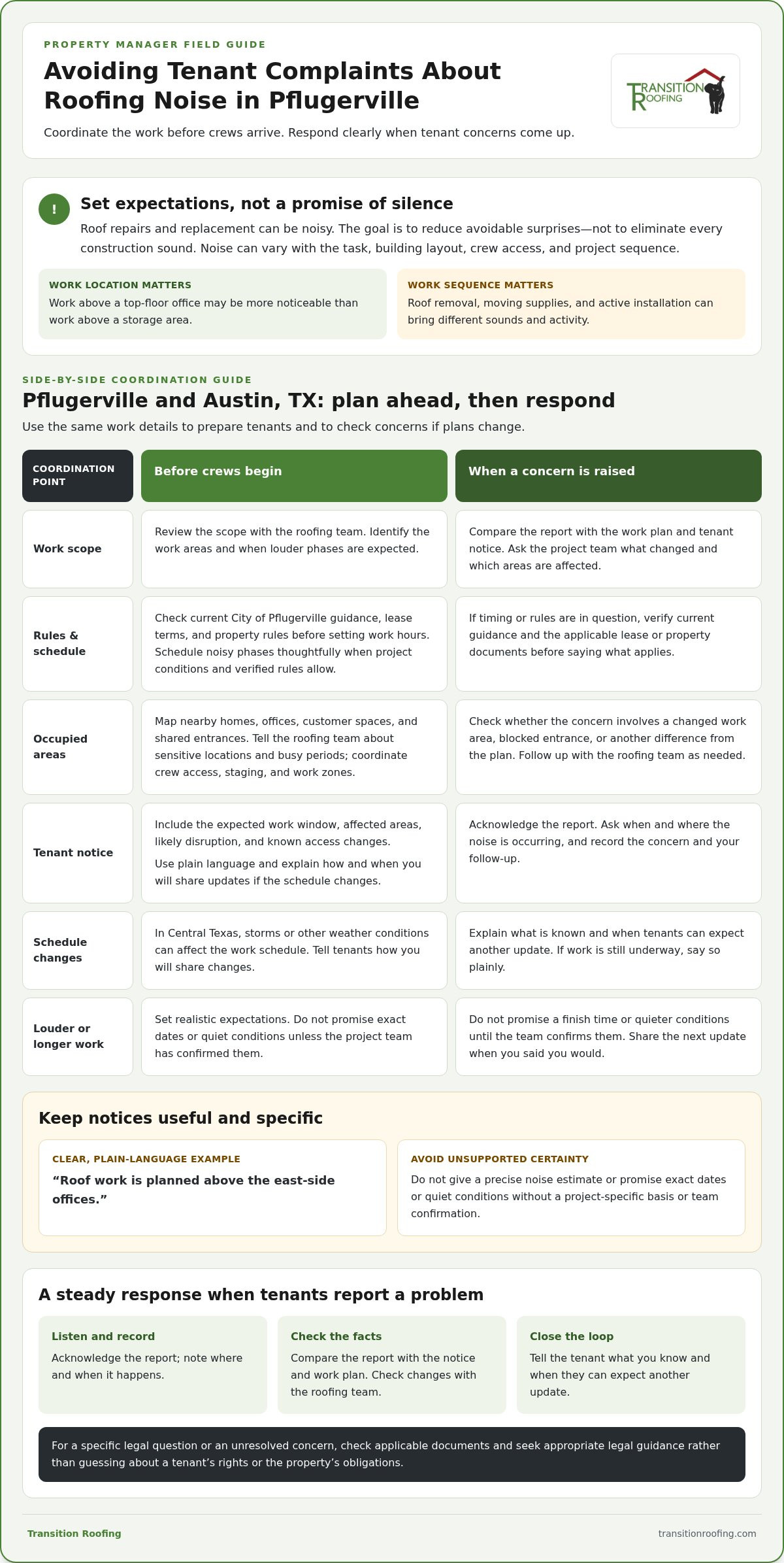 Avoiding Tenant Complaints About Roofing Noise in Pflugerville
