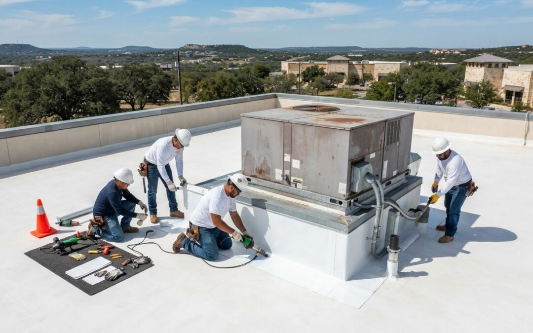 TPO Flashing Repair for HVAC Units in Round Rock